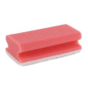 Schuurspons met handgrip rood