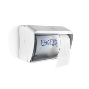 Toiletroldispenser kunststof wit horizontaal