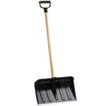Sneeuwschuiver 40 cm zwart met houten steel