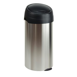 Afvalbak rond one-touch 60 ltr.  Kleur RVS