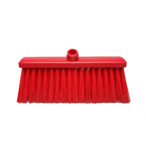 Bezem hard 30 cm kunststof rood/haar rood